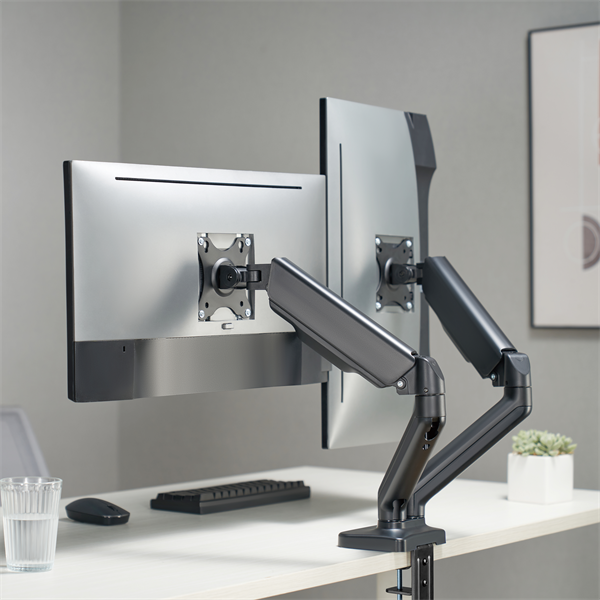 Sbox LCD-S024-2 17"-32" dönthető, forgatható asztali dual monitor tartó konzol Sbox LCD-S024-2 17"-32" dönthető, forgatható asztali dual monitor tartó konzol