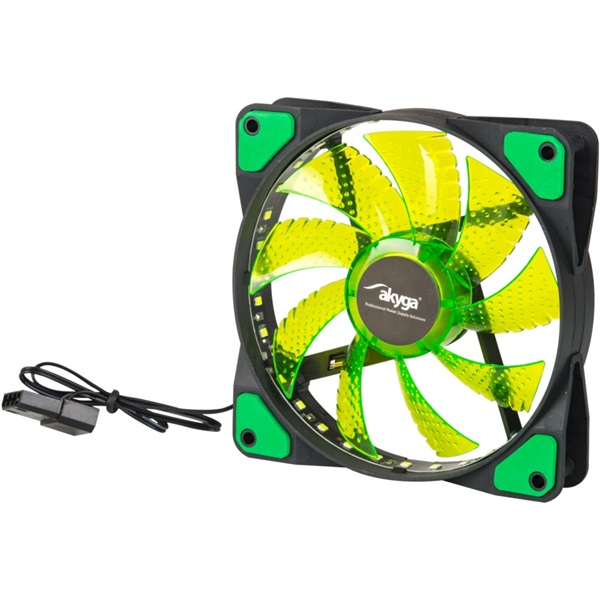 Akyga ház hűtő 12cm zöld LED (AW-12E-BG)