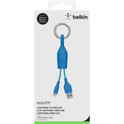 Belkin MIXIT Lightning-USB Clip adat/töltőkábel-kulcstartó kék (F8J173bt06INBLU) Belkin MIXIT Lightning-USB Clip adat/töltőkábel-kulcstartó kék (F8J173bt06INBLU)