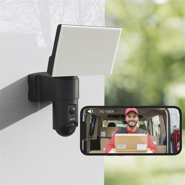 Hama 176614 éjjellátó kültéri 1080P mozgásérzékelős okos WiFi kamera + reflektor Hama 176614 éjjellátó kültéri 1080P mozgásérzékelős okos WiFi kamera + reflektor