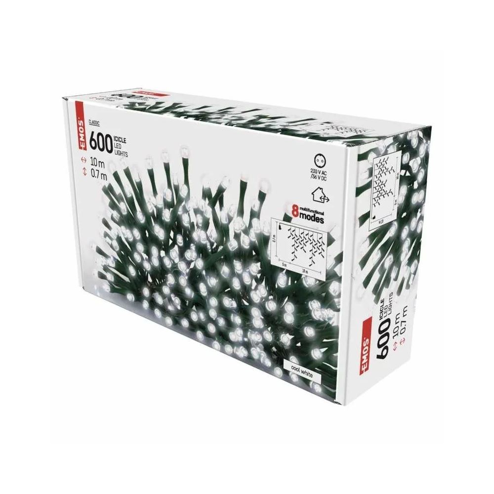 EMOS LED karácsonyi jégcsapok 10m IP44 programokkal hidegfehér (D4CC03) EMOS LED karácsonyi jégcsapok 10m IP44 programokkal hidegfehér (D4CC03)
