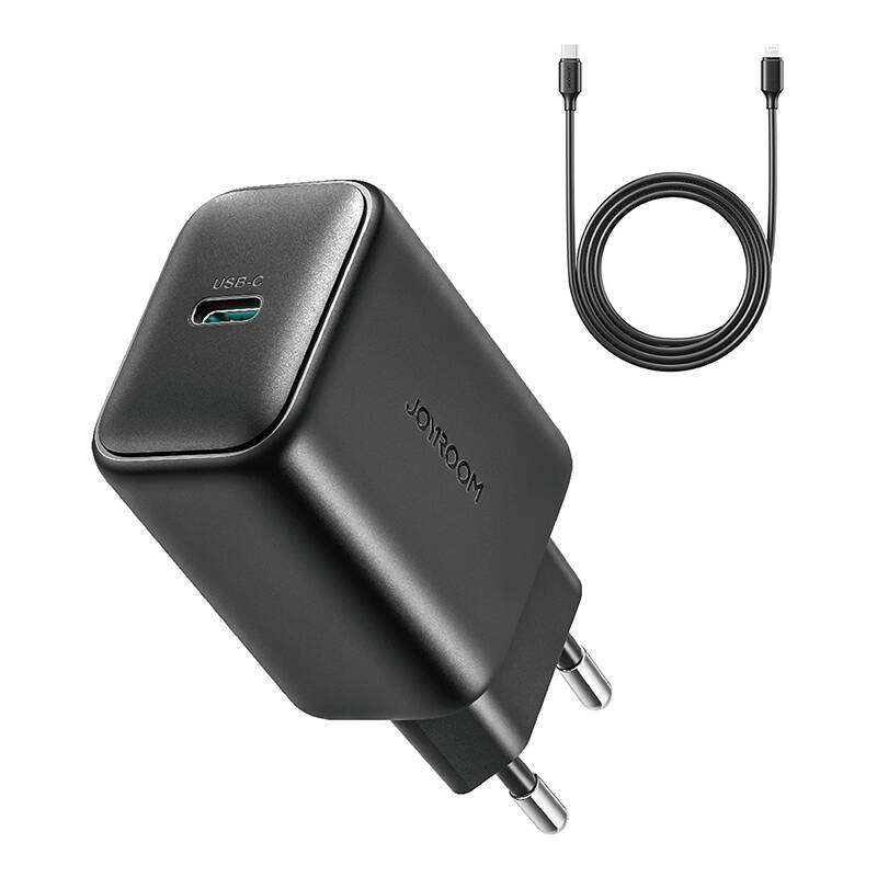 Joyroom  JR-TCF23 Hálózati töltő USB C +kábel 25W 1m Fekete