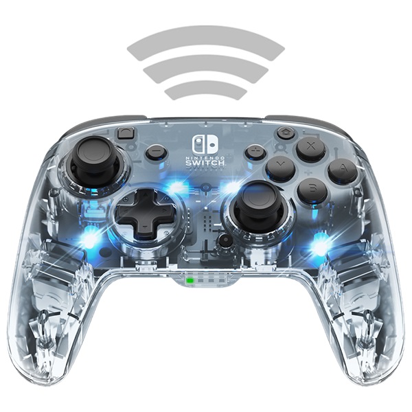 PDP Afterglow Wireless Deluxe+ Audio Nintendo Switch vezeték nélküli áttetsző kontroller PDP Afterglow Wireless Deluxe+ Audio Nintendo Switch vezeték nélküli áttetsző kontroller