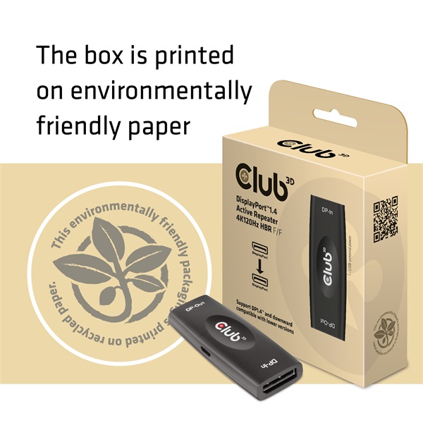 Club3D  CAC-1007 DISPLAYPORT 1.4 ACTIVE REPEATER