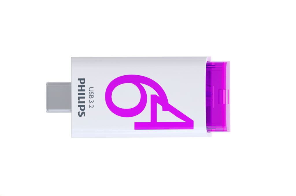 Pen Drive 64GB Philips USB-C 3.2 Gen 1 fehér-lila (PH114999) Pen Drive 64GB Philips USB-C 3.2 Gen 1 fehér-lila (PH114999)