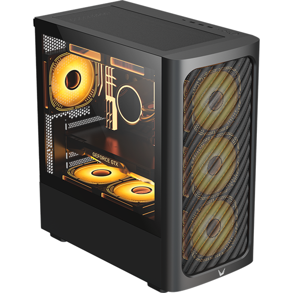 Formula Számítógépház - Air Mesh G3 Black (fekete, ablakos, 1x12cm venti, mATX, 1xUSB3.0, 2xUSB2.0)