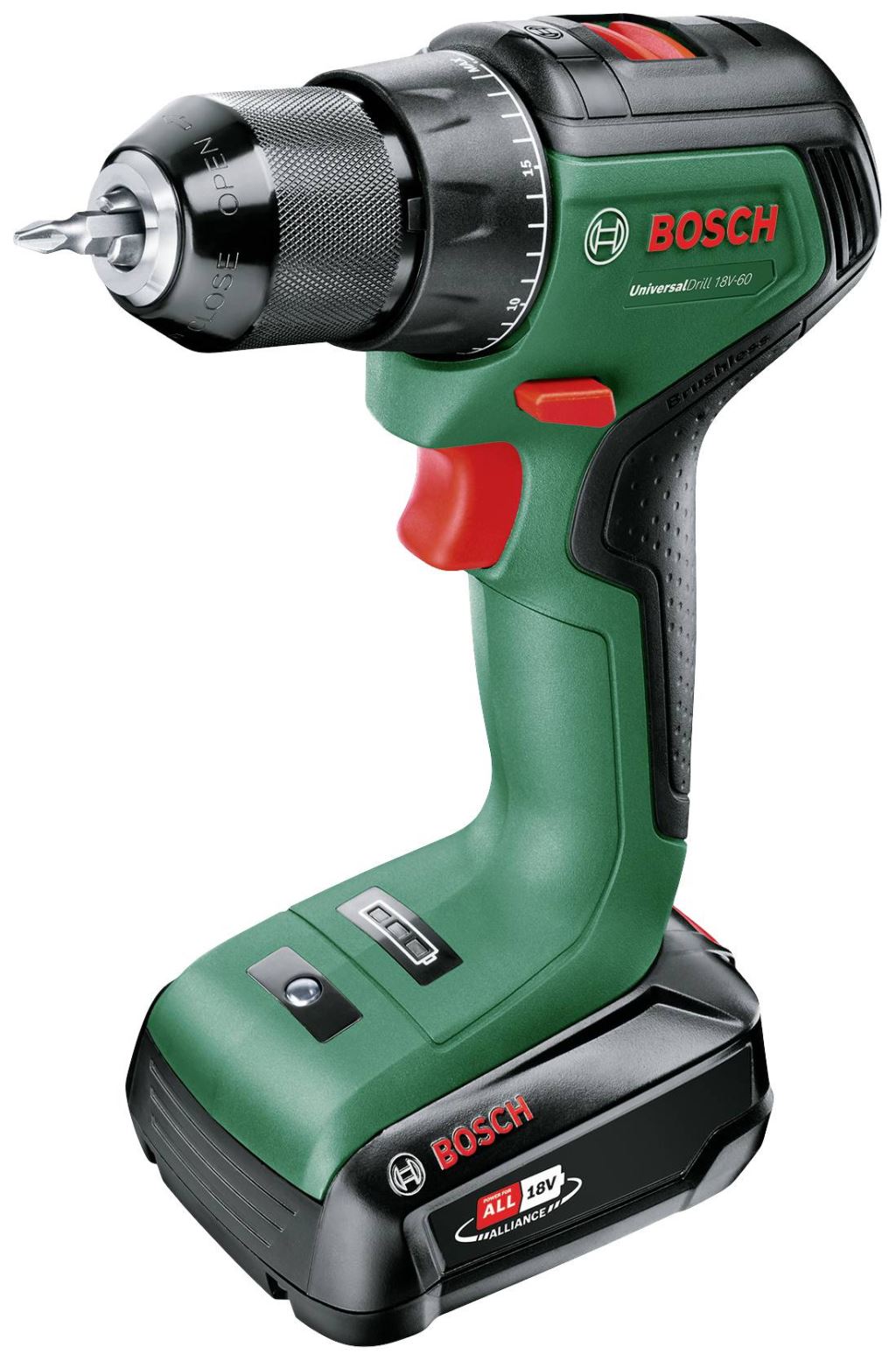 Bosch UniversalDrill 18V-60 akkus fúrócsavarozó, 2.0Ah-s akkumulátorral (06039D7001)