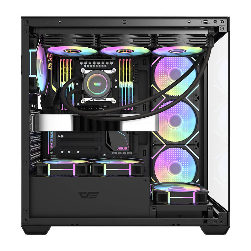 Darkflash DS900 Számítógépház Fekete + 7 ARGB fans