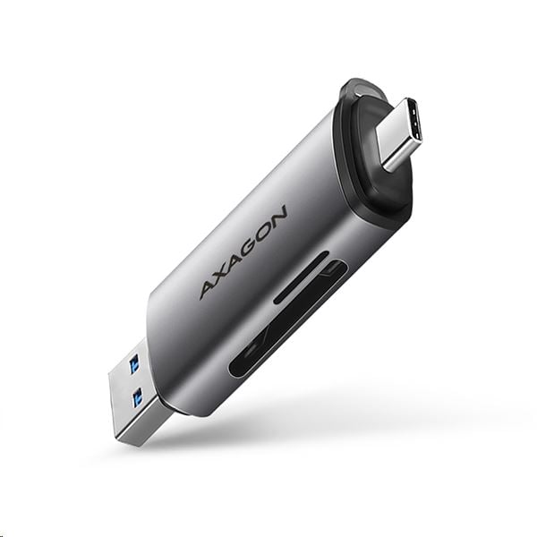 Axagon USB-C + USB-A 2 foglalatú külső kártyaolvasó szürke (CRE-SAC) Axagon USB-C + USB-A 2 foglalatú külső kártyaolvasó szürke (CRE-SAC)