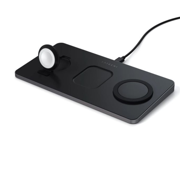 Satechi ST-X3TWCPM Trio Apple Watch/Airpods/iPhone fekete töltőállomás Satechi ST-X3TWCPM Trio Apple Watch/Airpods/iPhone fekete töltőállomás