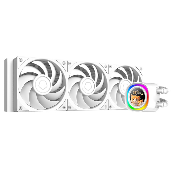 ID-Cooling CPU Water Cooler - FX360 LCD PE WHITE (34.3dB; max.150,78 m3/h; 3x12cm, fehér)