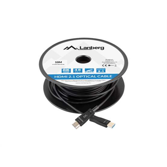 Lanberg HDMI v2.1 M/M 8K@60Hz DSC használatával, összekötő AOC kábel - 10 m