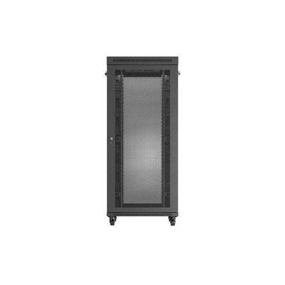 Lanberg 19" szabadon álló rack szekrény 37U/800X800 perforált ajtó lapraszerelt  LCD kijelző Fekete