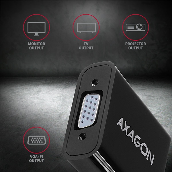 Axagon RVH-VGAN HDMI 1.4b - VGA + audio kimenet adapter