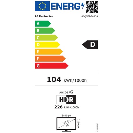 Lg 86QNED86A3A UHD SMART MINI-LED Televízió