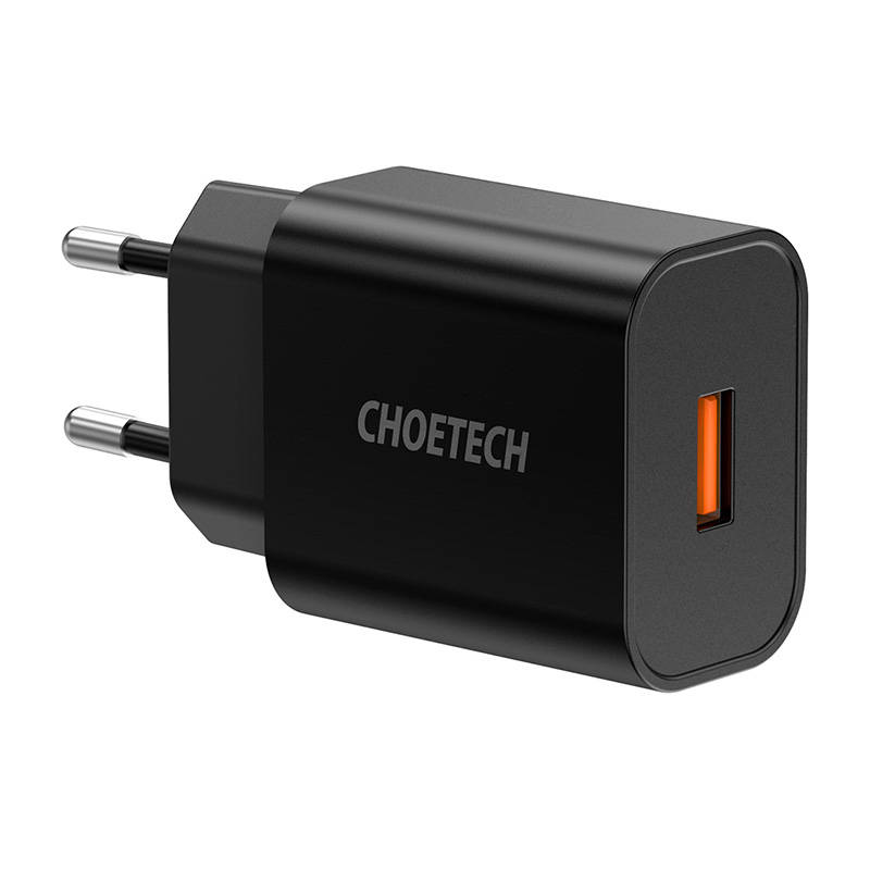 Wall Charger Choetech 18W USB-A (black) Wall Charger Choetech 18W USB-A (black)