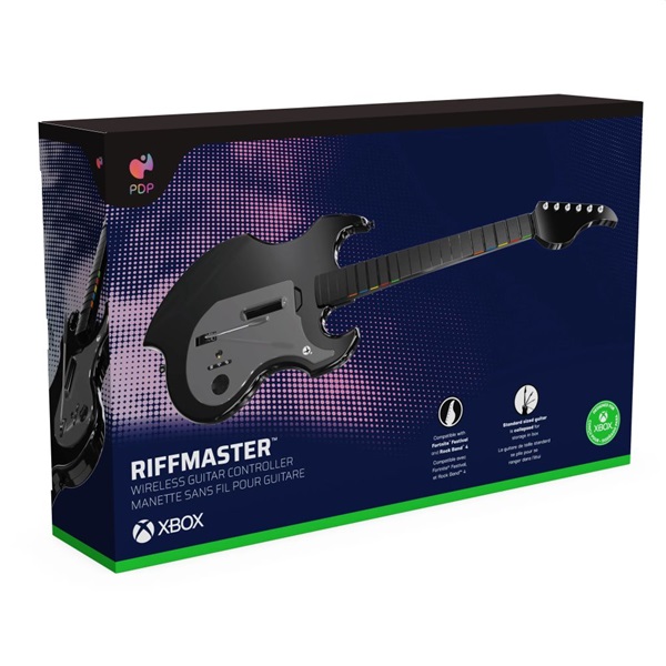 PDP 049-034-BK Riffmaster Xbox Series X|S/Xbox One/PC vezeték nélküli gitár vezérlő Fekete