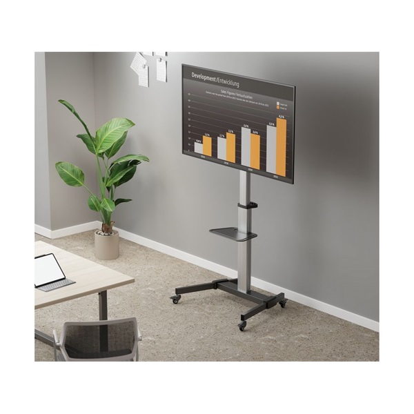 Equip  650630  37"-86" álló  gurulós  forgatható 90° dönthető  Max.:50kg TV állvány fekete 