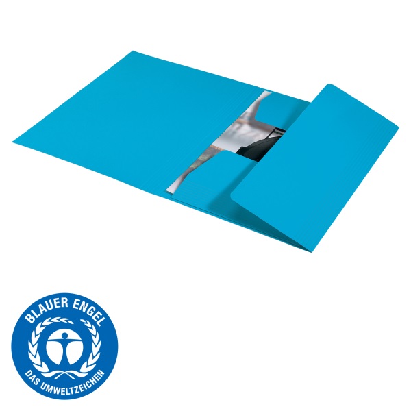 Pólyás dosszié, karton, A4, LEITZ "Recycle", kék