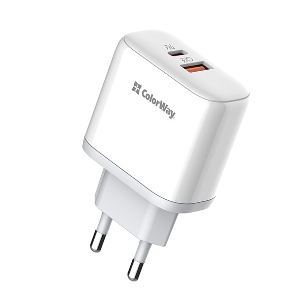 COLORWAY CW-CHS042PD-WT USB töltő adapter Power Delivery Port PPS USB (Type-C PD + USB QC3.0) (45W) Fehér COLORWAY CW-CHS042PD-WT USB töltő adapter Power Delivery Port PPS USB (Type-C PD + USB QC3.0) (45W) Fehér