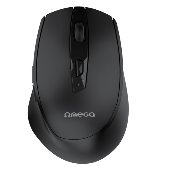 OMEGA Egér, Wireless, vezeték nélküli, Bluetooth 5.2, 2400 DPI, beépített akkumulátros, USB-C töltés, fekete (OMC529RWB)