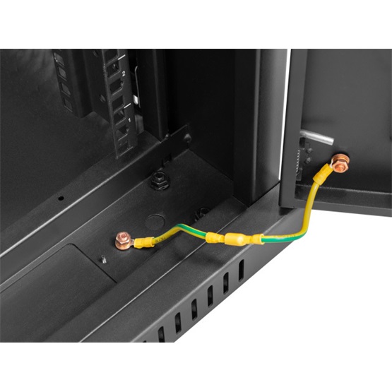 Lanberg 19" szabadon álló rack szekrény 22U/800X1000 üvegajtó  lapraszerelt LCD kijelző Fekete V2