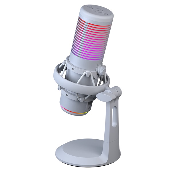 Rampage    BEMOL USB PC/MAC/Android  zajelnyomó  állvány fehér  2m kábel  RGB Mikrofon