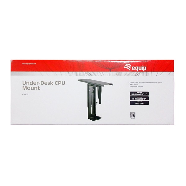 Equip  650892  asztallap aljára rögzíthető Max.: 10kg PC állvány Fekete 