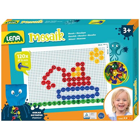 Lena: Mosaik Átlátszó pötyi kreatív szett 15mm 120db-os (35627)