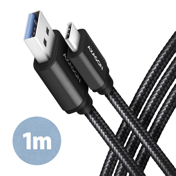 Axagon BUCM3-AM10AB Speed USB-C - USB-A adat- és töltőkábel 1m fekete Axagon BUCM3-AM10AB Speed USB-C - USB-A adat- és töltőkábel 1m fekete