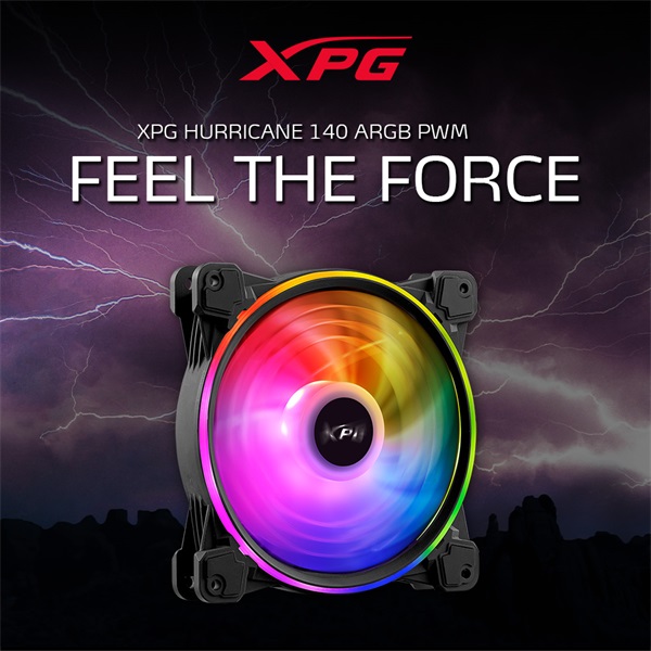 ADATA XPG Rendszerhűtő ventilátor Hurricane RGB 14cm Fekete ADATA XPG Rendszerhűtő ventilátor Hurricane RGB 14cm Fekete