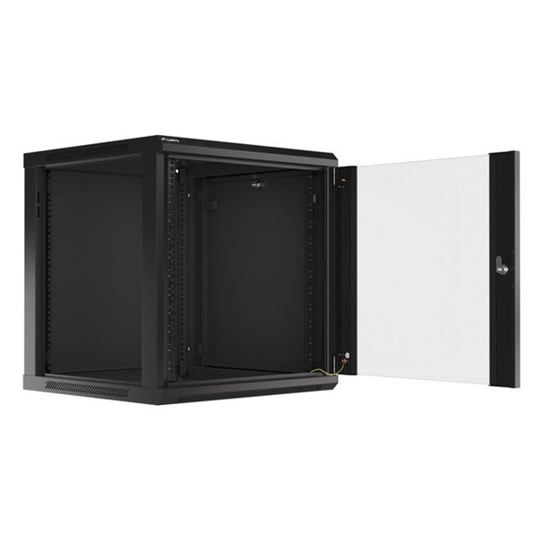 Lanberg 12U 19" fali rack szekrény 600x600mm fekete (WF01-6612-10B)