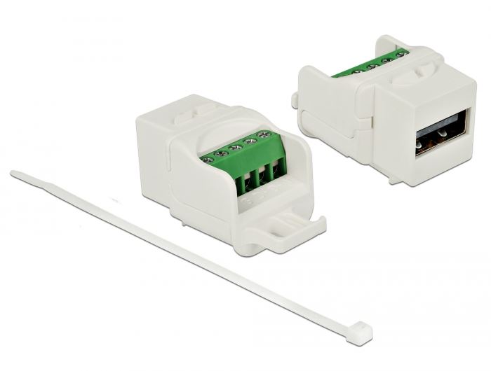 Delock Keystone modul USB 2.0 A anya sorkapocs modul fehér (86376)