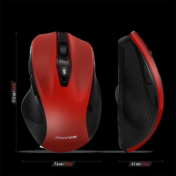 Advance SHAPE 6D Egér vezeték nélküli Piros 