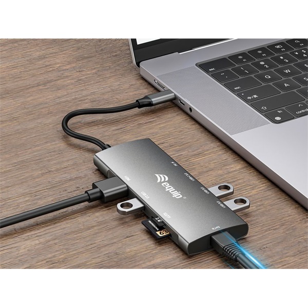 Equip Notebook Dokkoló - 133490 (Bemenet: USB-C, Kimenet: USB-C PD:100W/HDMI/2x USB-A 3.2 Gen1/ USB-C3.2 Gen1/SD/TF) Equip Notebook Dokkoló - 133490 (Bemenet: USB-C, Kimenet: USB-C PD:100W/HDMI/2x USB-A 3.2 Gen1/ USB-C3.2 Gen1/SD/TF)