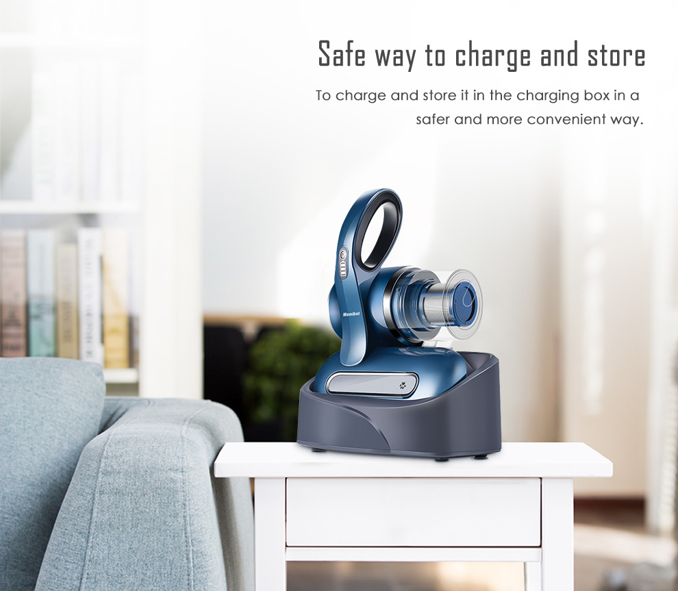 Mamibot vezeték nélküli kézi UV, atkaírtó porszívó, Dust Mite Vacuum Cleaner UVlite 200, kék