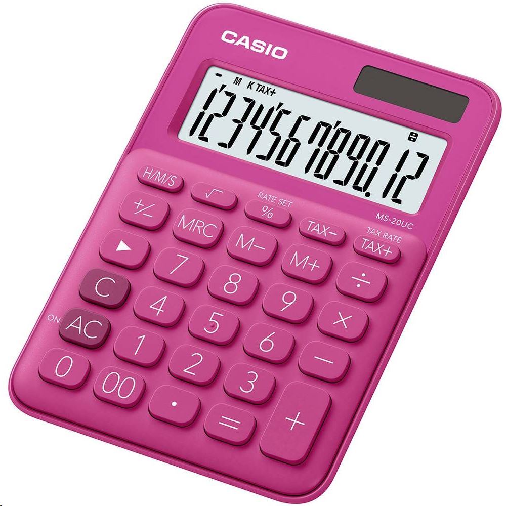 Casio MS-20UC-RD asztali számológép, magenta Casio MS-20UC-RD asztali számológép, magenta