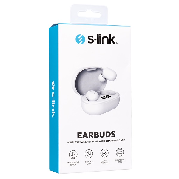 S-Link SL-TWS05  Bluetooth v5.0 mikrofon  Vezeték Nélküli Fülhallgató Fehér
