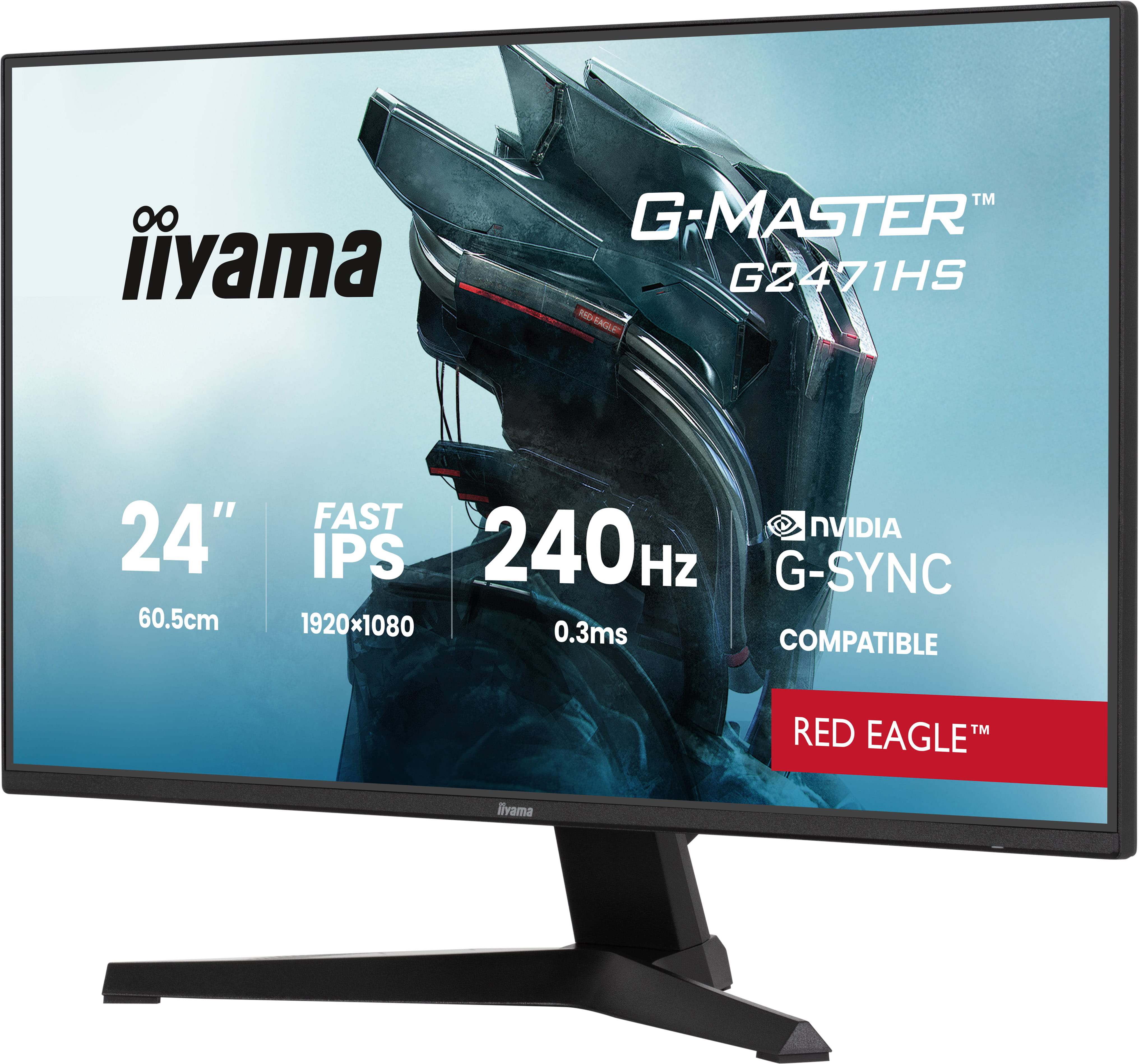 iiyama 23,8" G-Master G2471HS-B1 Monitor -  IPS LED, 1920x1080, Full HD,  240Hz, 0,3ms, Gamer, Fekete