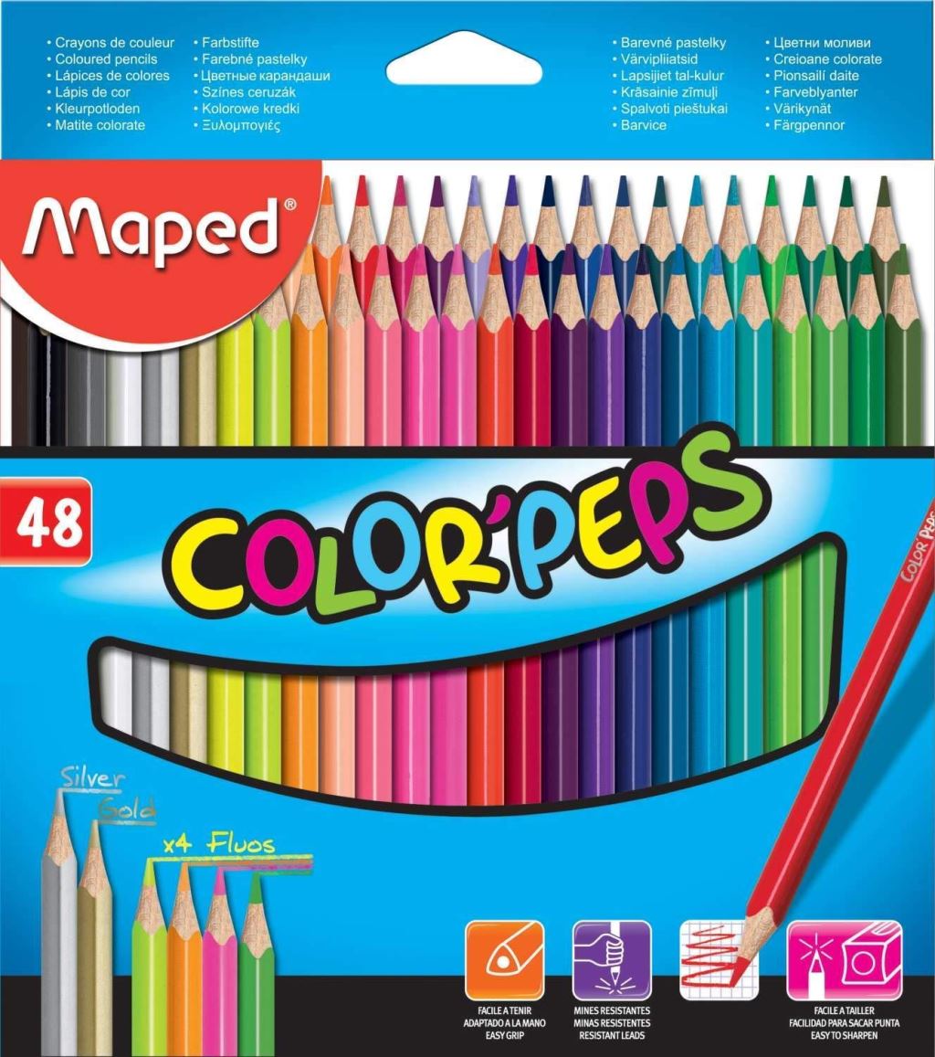 Maped "Color`Peps" színes ceruza készlet 48 különböző szín (832048) Maped "Color`Peps" színes ceruza készlet 48 különböző szín (832048)