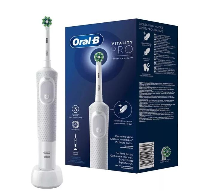 Oral-B Vitality Pro Protect X Clean Vapor Blue elektromos fogkefe Oral-B Vitality Pro Protect X Clean Vapor Blue elektromos fogkefe