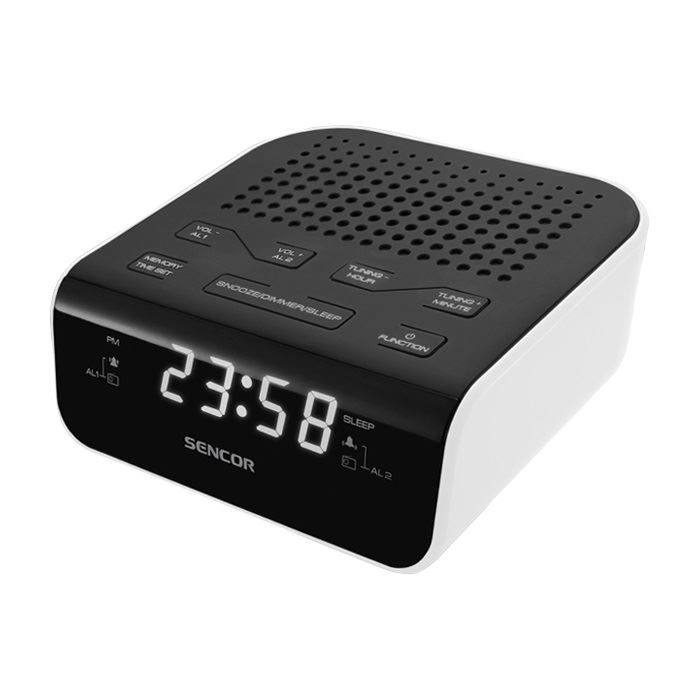 Sencor SRC 136 WH rádiós ébresztő fekete-fehér