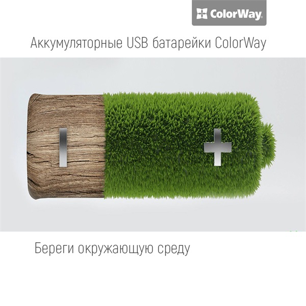 COLORWAY CW-UBAAA-01 Rechargeable Battery micro USB 400 mAh 1.5V (2pcs.)AAA újratölthető elem 