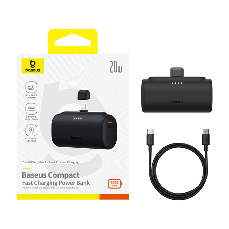 Baseus Compact 5000mAh 20W powerbank Fekete 