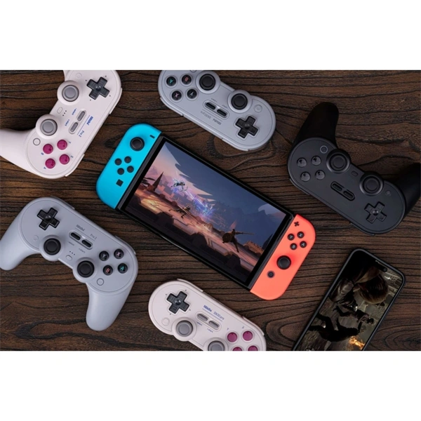 8BitDo Pro 2 Nintendo Switch Switch 2 PC Mobil Steam Bluetooth Hall-Effect vezeték nélküli kontroller Fekete