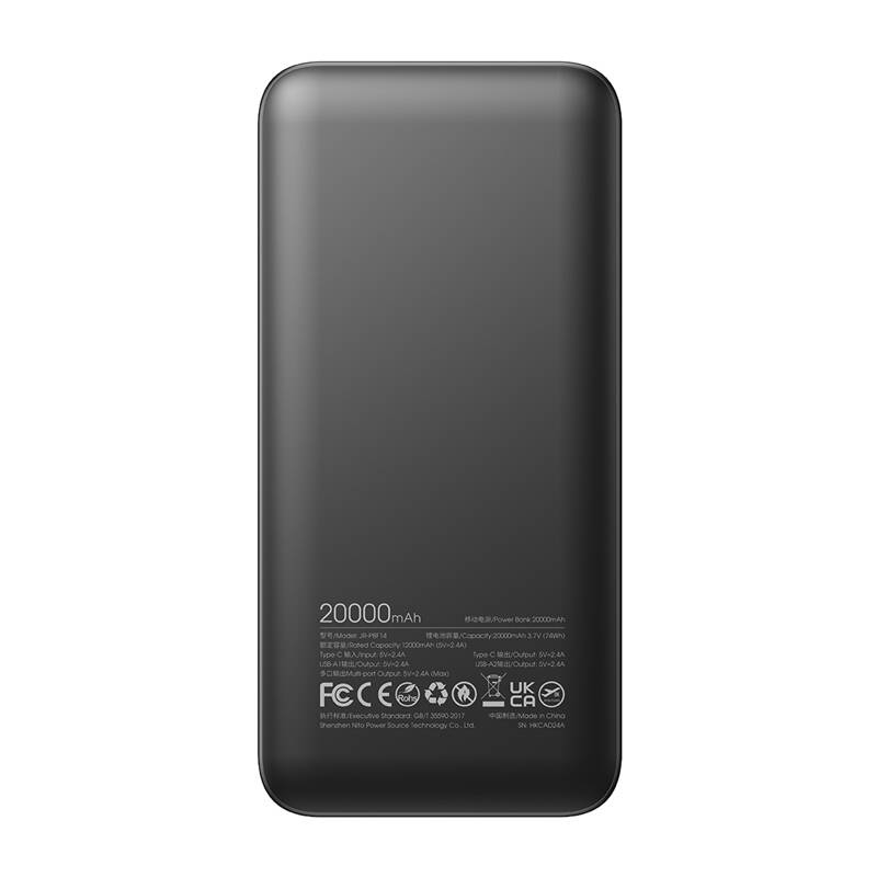 Joyroom JR-PBF14 2.4A LED  20000mAh Powerbank Fekete 