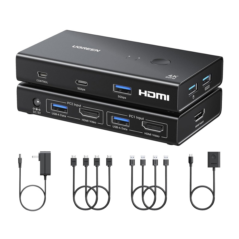 UGREEN AK502 2 az 1-ben HDMI 2.0 KVM kapcsoló