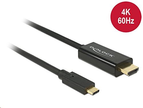 Delock 85291 USB Type-C > HDMI (60 Hz) kábel 2 m, fekete Delock 85291 USB Type-C > HDMI (60 Hz) kábel 2 m, fekete