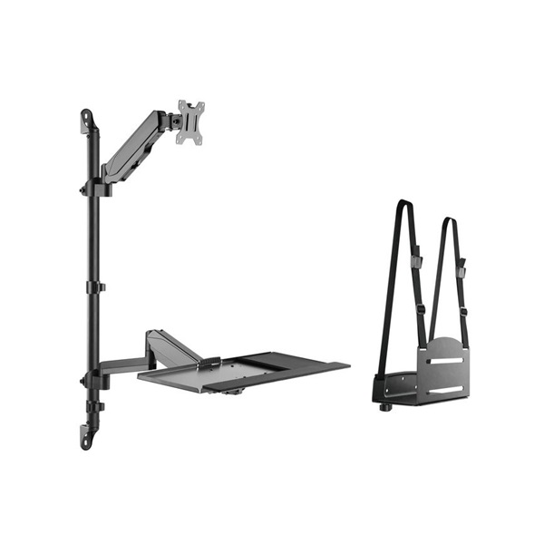 Equip  650170  17"-32" 1 monitor dönthető forgatható  Max.: 8kg Munkaállomás fali konzol Fekete 