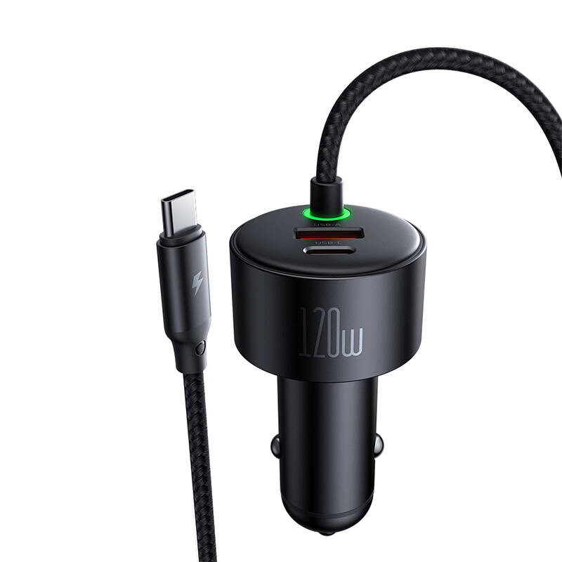 Mcdodo USB-C+Lightning autós töltő fekete